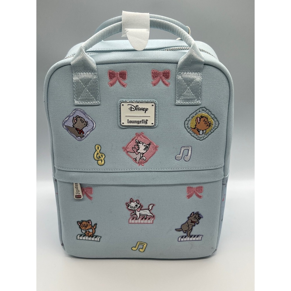 Disney Loungefly The Aristocats Marie Berlioz Toulouse Canvas Mini Backpack Blue